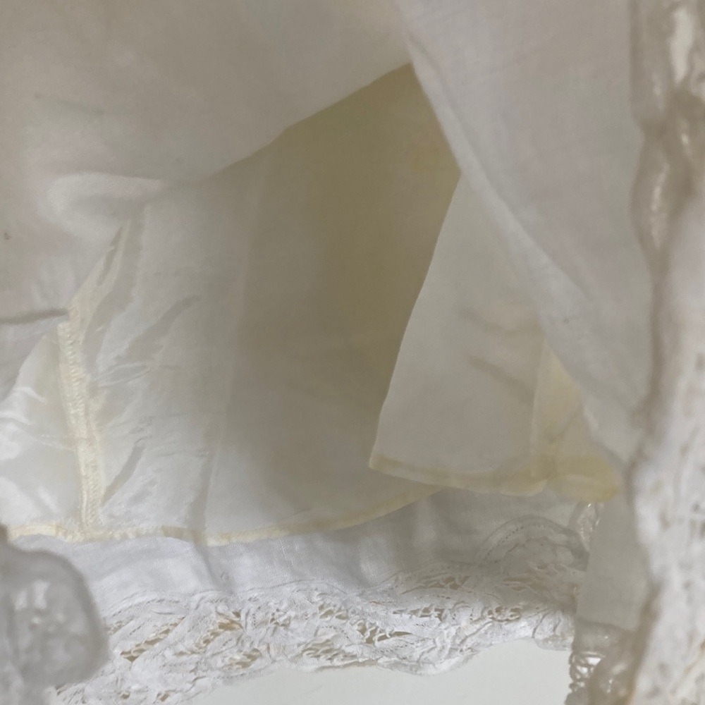 Banana Republic Factory Womens White Linen Lace Hem Skirt Size 4 Classic A‎ Line - Picture 13 of 16